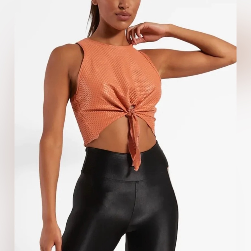 NWT Koral Mayra Tie Front Cropped Muscle Tank Top Size Medium